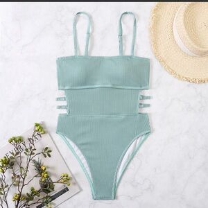 Elegant Aqua One-Piece Swimsuit